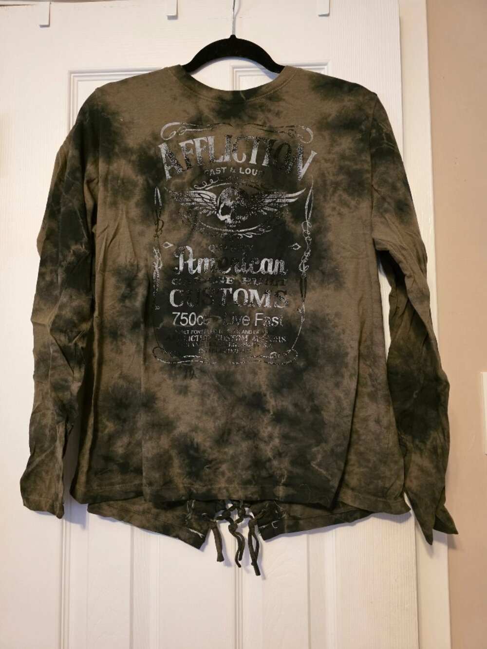 Affliction American customs distressed long sleeve shirt